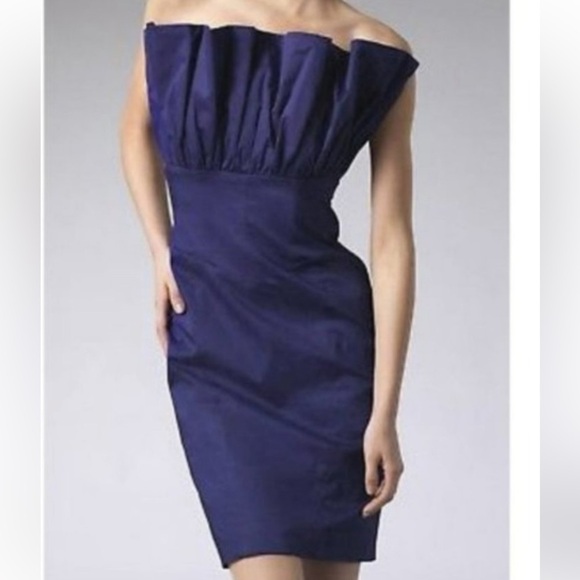 Ted Baker Gervase Purple Cocktail Dress Ruffle Strapless - Picture 1 of 7